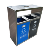Outdoor stainless steel trashcans