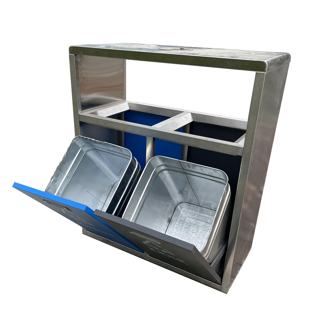 Outdoor stainless steel trashcans