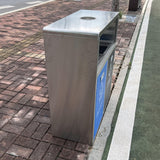 Outdoor stainless steel trashcans