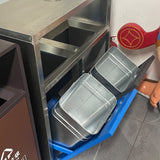 Outdoor stainless steel trashcans