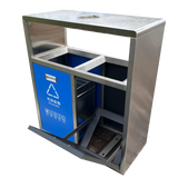 Outdoor stainless steel trashcans