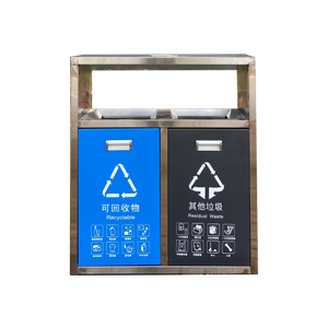 Outdoor stainless steel trashcans