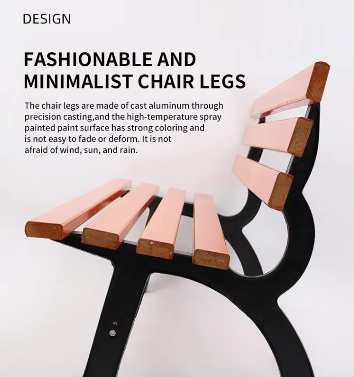 Park Chairs Outdoor Benches Anti-corrosive Plastic Wood Bench Bench Iron Long Patio Garden Chairs Row Chair Seats