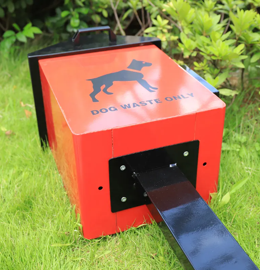 Metal trash bin galvanized steel pet trash can vintage metal dustbin outdoor for pet dog waste with lid