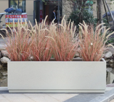 High quality outside rectangle white stainless steel flower pot home decoration outdoor planters long large flower pots for sale