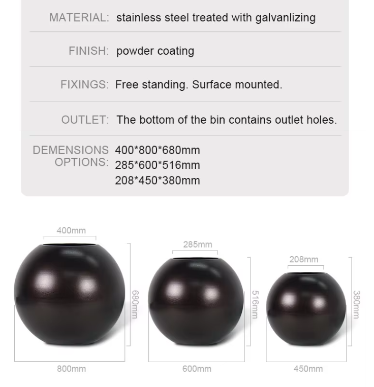 HOT Round Shape Aluminium Planter High Quality Planter Box White Flower Pot