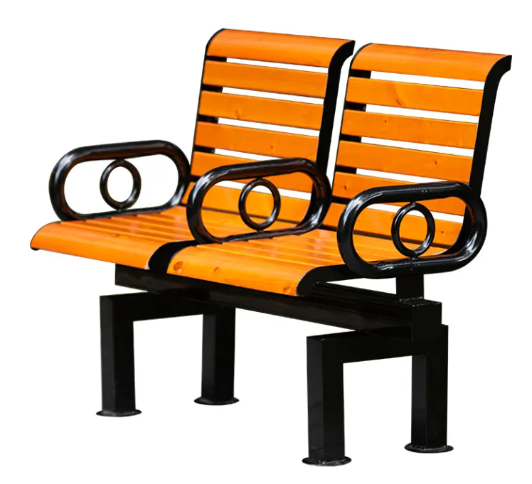 Popular Long Anticorrosive Wood Bench Outside Commercial Furniture Park Outdoor Patio