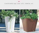 Hotel Metal Planter Box Commercial Flower Pots Pretty Indoor Office Tall Rectangle Flower Planters Outside
