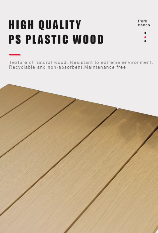 Outdoor Metal Structure Plastic Wood Table and Chair Set for Restaurant Dining and Gatherings