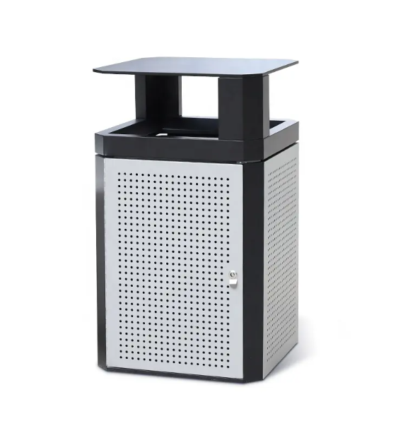 Outdoor trash can for public area 35-40Gal metal trash bin