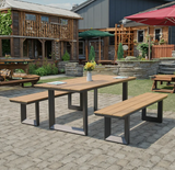 Outdoor Picnic Table Aluminum Table Set Plastic Wood Garden Table for Event Resort Hotel Club