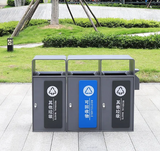 Outdoor waste trash can metal litter bins