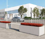 Rectangle Shape Flower Pots Glowing Garden Pots Large White Steel Planters for Outdoor Plant