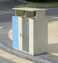 Street public metallic outdoor trash can recyclable litter bin