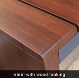 Outdoor garden bench full metal wood grain bench