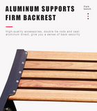 Modern Design Knock-Down Park Benches Street Aluminum and Solid Wood Outdoor Bench for Public Waiting Patio Application