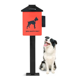 Metal trash bin galvanized steel pet trash can vintage metal dustbin outdoor for pet dog waste with lid