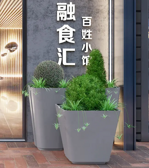 Hotel Metal Planter Box Commercial Flower Pots Pretty Indoor Office Tall Rectangle Flower Planters Outside