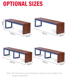 Outdoor garden bench full metal wood grain bench