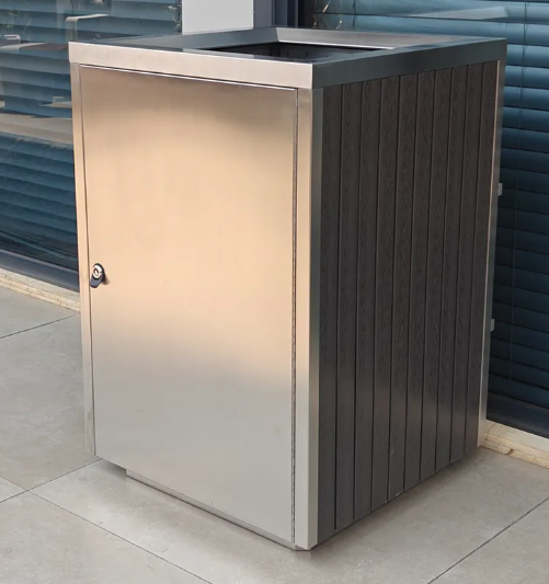 Public Area Waste Container - Outdoor Freestanding Waste Bin for Recycling Station and Commercial Needs