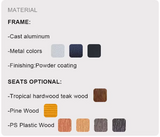 Durable Rain-proof Sun-Proof Aluminum Plastic Wood Patio Furniture Outdoor Park Bench Seat Street Bench