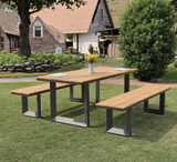 Outdoor Picnic Table Aluminum Table Set Plastic Wood Garden Table for Event Resort Hotel Club