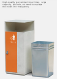 Street public metallic outdoor trash can recyclable litter bin