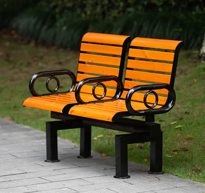 Popular Long Anticorrosive Wood Bench Outside Commercial Furniture Park Outdoor Patio