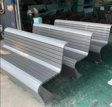 High-End Ergonomic Outdoor Bench Wood-Plastic Patio Garden Seating with Galvanized Steel Frame for Urban Commercial Spaces