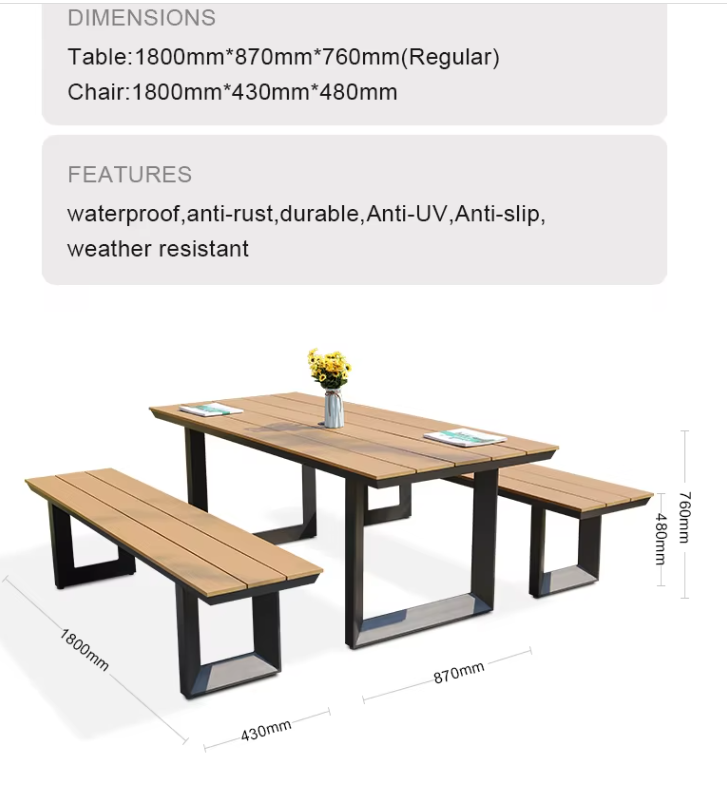 Hot-selling Patio Table and Chair Set Decorative Outdoor Tables Set for Cafes and Restaurants