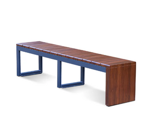 Outdoor garden bench full metal wood grain bench