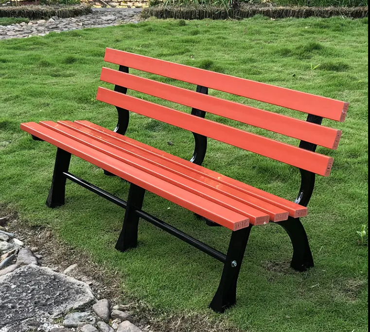 Park Chairs Outdoor Benches Anti-corrosive Plastic Wood Bench Bench Iron Long Patio Garden Chairs Row Chair Seats