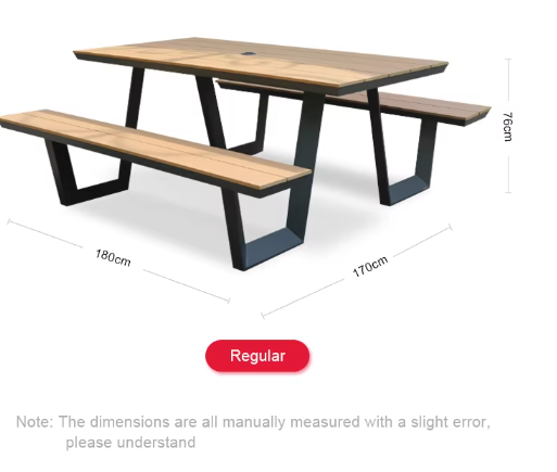 Outdoor Metal Structure Plastic Wood Table and Chair Set for Restaurant Dining and Gatherings
