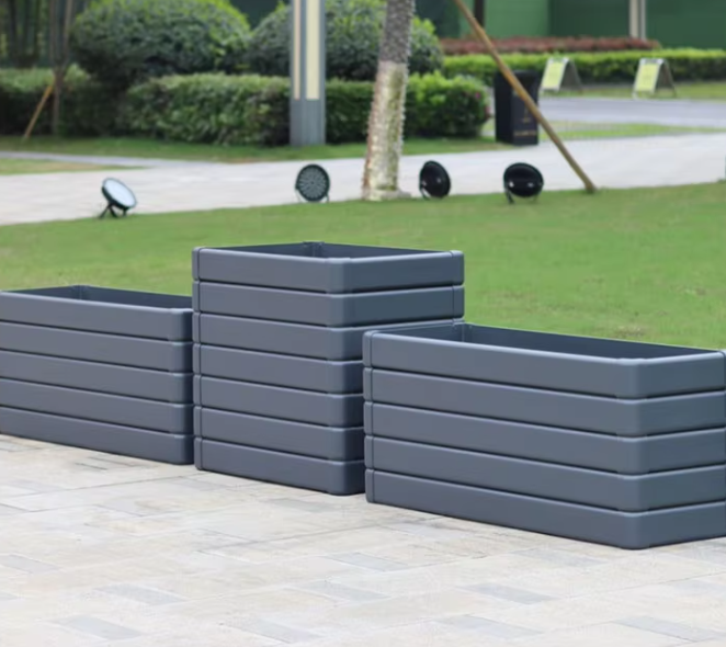 Galvanized steel Rectangular Flower Pot Planter Boxes