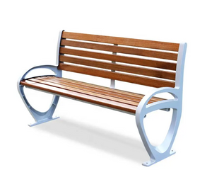 Modern Design Knock-Down Park Benches Street Aluminum and Solid Wood Outdoor Bench for Public Waiting Patio Application