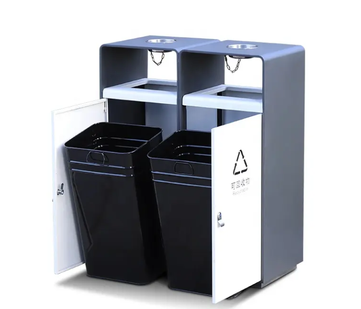 Outdoor waste trash can metal litter bins for Outdoor Use
