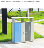 Street public metallic outdoor trash can recyclable litter bin