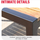 Modern Design Plastic Wood Patio Table Set with Metal Structure Outdoor Restaurant Garden Table and Chair for 6