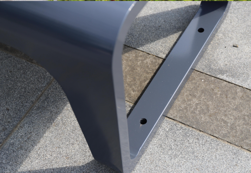 Wood and stainless steel chair garden seating bench