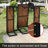 Modern Design Plastic Wood Patio Table Set with Metal Structure Outdoor Restaurant Garden Table and Chair for 6