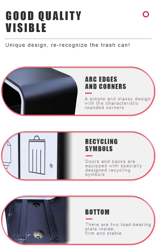 Metal outdoor trash bin