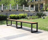 Modern Park Seating Wooden Sitting Benches Cheap Chair Outdoor Teak Wood Dinner Bench Seat Metal Dining Chairs and Table Set