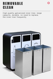 Metal outdoor trash bin