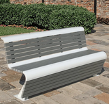 High-End Ergonomic Outdoor Bench Wood-Plastic Patio Garden Seating with Galvanized Steel Frame for Urban Commercial Spaces