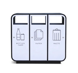 Metal outdoor trash bin