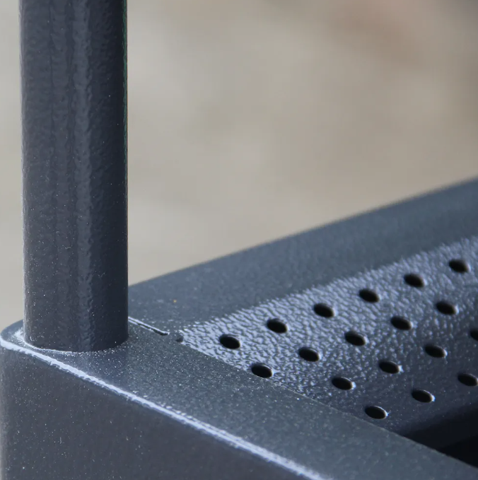 Street Black Trash Can Ashtray Stand Bin Top Metal Dustbins Outdoor Gardens Waste Bin