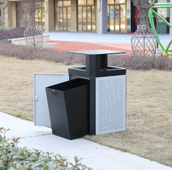 Outdoor trash can for public area 35-40Gal metal trash bin