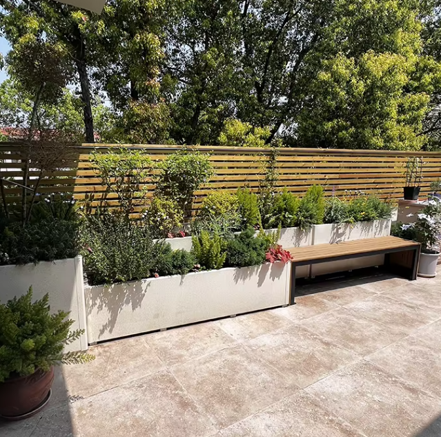 Flower Planters with Comfortable Bench for Outdoor and Indoor Use Stylish Patio Furniture