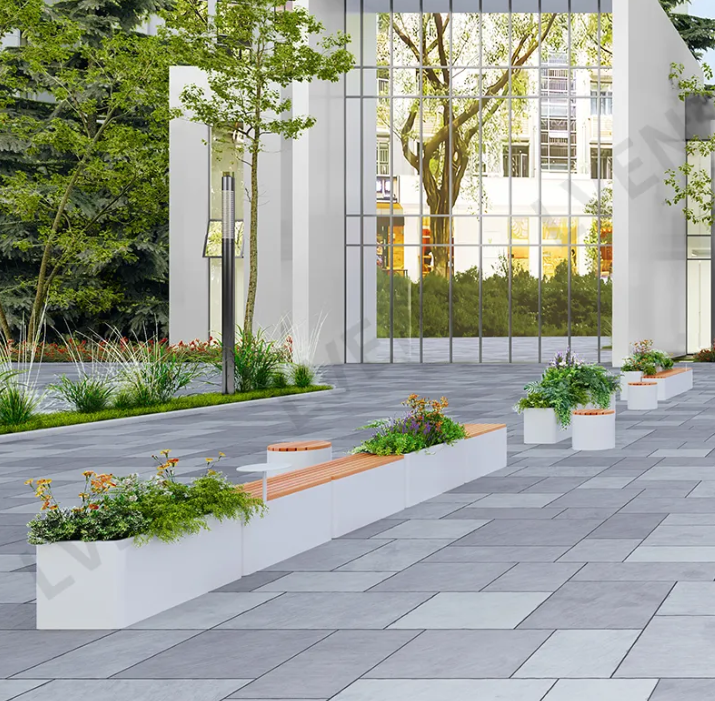 Flower Planters with Comfortable Bench for Outdoor and Indoor Use Stylish Patio Furniture