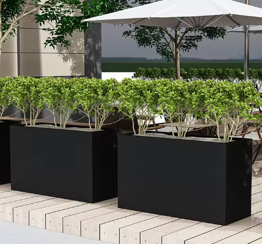 Heavy Duty Outdoor Stoving Varnish Metal Flower Pot for Porch Corten Stainless Steel Planter Box Garden Pots for Plants